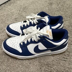 Nike Dunk Low Custom Blue & White Dunk | Personalized Heel | NearNew | Women’s 7